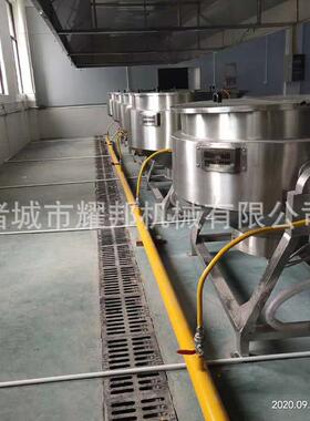 大型不锈钢燃气可倾摇摆锅 200L煮锅 全套中央厨房加工设备生产线