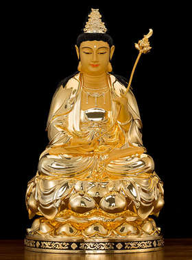 铜鎏金东方三圣佛像供奉摆件家用药师佛佛像纯铜日光月光菩萨佛像