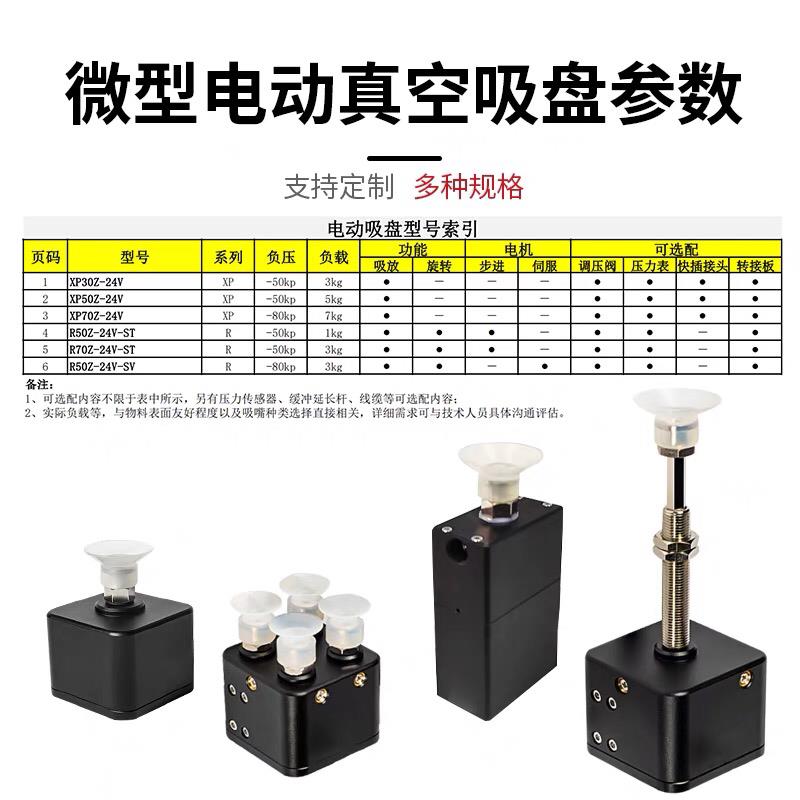 微型真空电动吸盘无需气源即插即吸安装简单自动化机械手臂执行器 - 图2