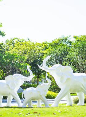户外玻璃钢仿真发光大象雕塑花园林商场楼盘草坪景区景观装饰摆件