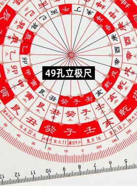 立极尺透明罗盘49孔八宅玄空飞星户型亚克力专业立极规中式测量尺