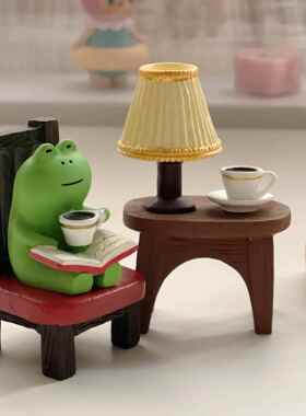 书房可爱画 画室猫咪摆件 图书馆ins迷你微缩桌面树脂工艺装饰品