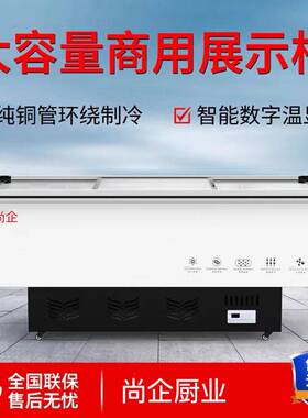 冰柜商用大容量冷柜冰箱冷藏展示柜保鲜冷冻两用透明玻璃卧式