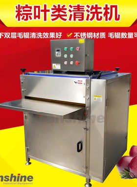 毛辊粽芦清洗机粽子清洗机薄荷叶全自动加工设备流水线叶苇叶