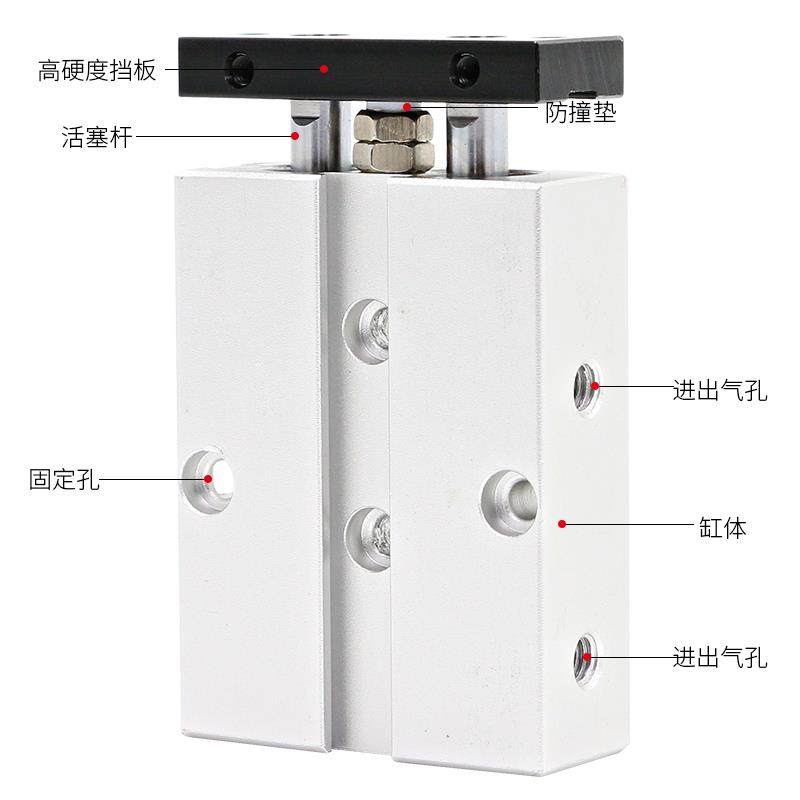 双杆气缸双出杆小型TN20/16/10/25/32双杠汽缸夹具气动双柱双轴,淘宝优惠券,粉丝福利购,淘宝优惠卷