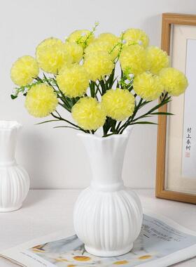 新中式创意花瓶仿陶瓷水培鲜花瓶吹塑可蓄水塑料花瓶摆件
