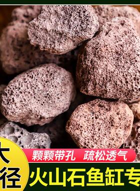红色火山石头厂家火山岩水族造景多肉花卉绿植铺面净水底沙粒