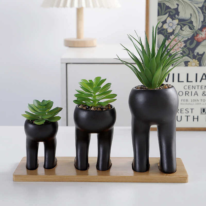 热销陶瓷花盆创意人像半腰多肉花盆家居电视柜装饰绿植小摆件,淘宝优惠券,粉丝福利购,淘宝优惠卷