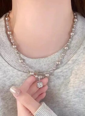 非金属仿珍珠项链 项链女款明星同款饰品珍珠项链ins小饰品身体CH