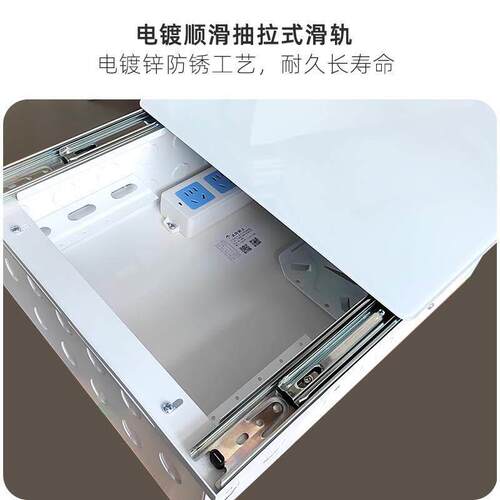 起光通讯弱电箱家用大号布线箱滑轨式多彩装饰钢化玻璃面板带电源 - 图0