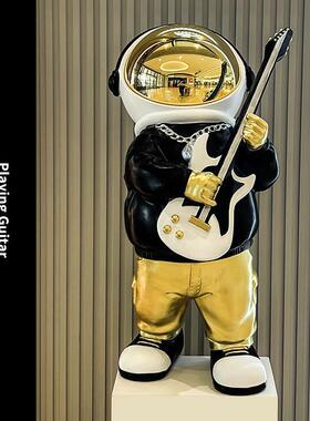 嘻哈电镀面罩音乐太空人大摆件音乐酒吧KTV琴行橱窗展示台装饰品