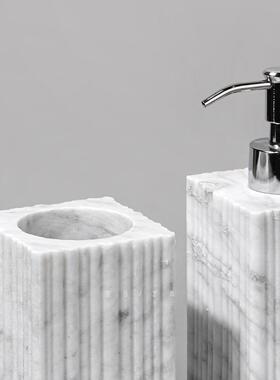 孔河大理石托盘洗手液罐新中式软装样板房浴室浴室浴室组合摆件