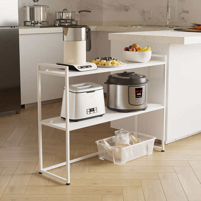 Microwave oven rack floor storage and sorting new iron rack kitchen household rack thickening art storage debris