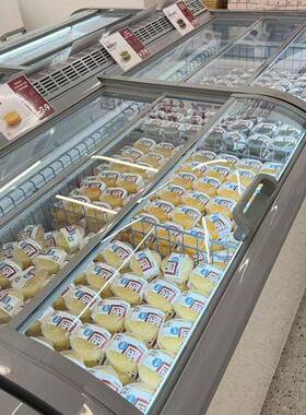 工厂组合推拉冷冻岛柜网红烘焙店商用卧式冰柜速冻面包展示冷冻柜