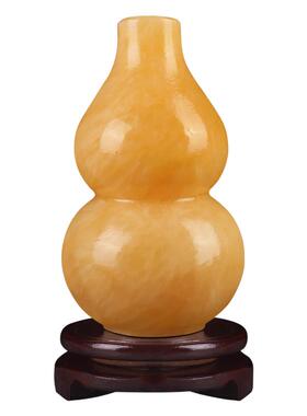天然原石雕刻米黄玉葫芦摆件玉雕装饰品福禄寿客厅玄关玉器工艺礼
