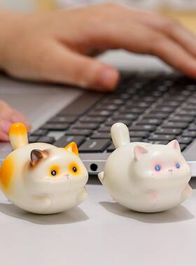 工位装饰品创意frmm品愈系瑞猫猫解治压玩具爱可礼小猫咪摆件公室
