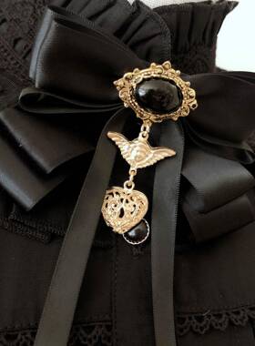 Halloween Vintage Angel Bow Brooch JK Collar Pin Shirt