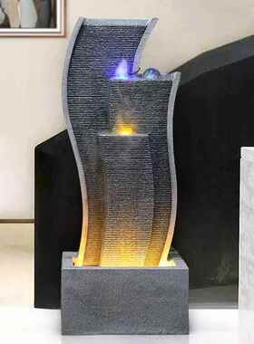 流水财摆件循环水客厅关水幕墙玄屏风景观装布饰ZG-64241落地喷泉