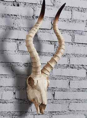 原始羊头壁挂挂饰墙饰门口挂骨件品仿真挂饰动AMT物羊头创意家居