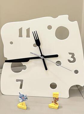 客厅入户玄关桌面装饰摆饰电视柜奶酪时钟酒柜家居饰品钟表摆放式