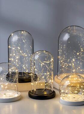 新款永生花玻璃罩防尘圆球罩模型摆件EVA防脱落卡扣灯串底带胶圈