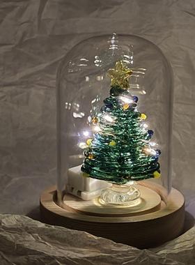 「左耳说」手工烧玻璃拔丝许愿圣诞树摆件送朋友氛围感新年礼物