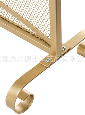铁艺壁炉花屏风DS-Firep火炉围挡挡复古火屏风壁炉网扇形防火罩火