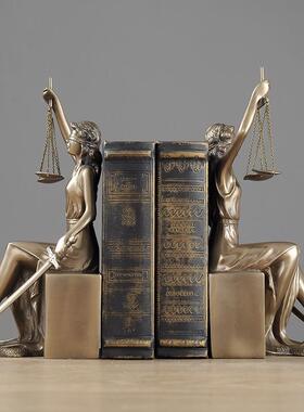 轻奢正义女神雕像司摆件创天意欧式法平律师事务办公室所桌WCK面