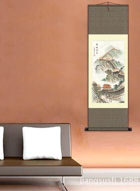 客厅办公室挂礼品山水丝绸画 精美卷轴国画长城风光S059-3