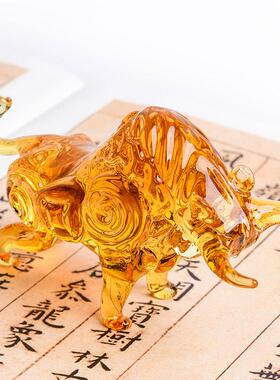 特惠黄水晶牛饰品，动物饰品，吸引财富和奶牛，吉祥牛年，家庭客