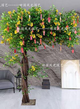 彷真桂花树假树室内装饰造景摆件景观造景组合大型落地装饰摆饰