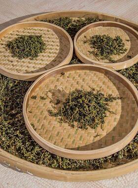 竹制品竹匾无孔竹筛子有孔竹筛竹编簸箕不锈钢丝网竹筛