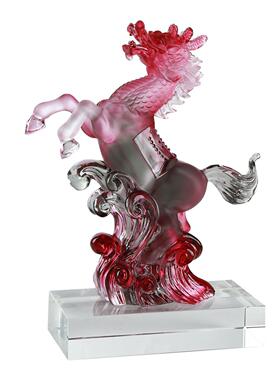 琉璃龙马负图居家神兽摆件马年吉祥前途如意十二生肖马工艺品摆放