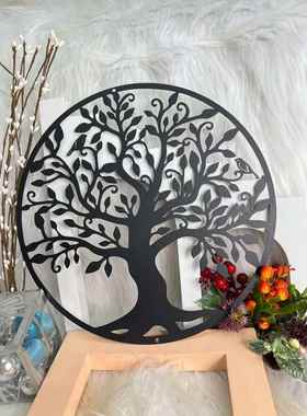 跨境亚马逊爆款金属墙饰壁挂家居铁艺剪影装饰墙面艺术生命之树