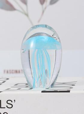 淄博琉璃工艺品摆件水母水晶球海洋动物桌面装饰博山特产玻璃制品