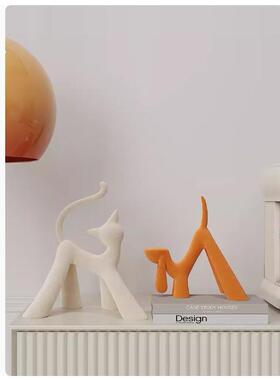 艺贝子新几小清奶油客厅电视酒柜摆件小众高YB-MD-50档抽象何动风