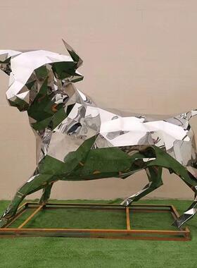 玻璃纤维雕塑定制卡通动物户外大型不锈钢雕塑公园广场铸铜人物摆