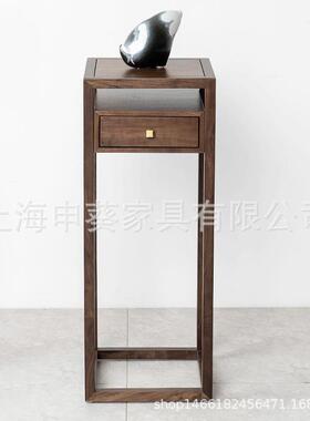 新中式客厅实木花几样板间阳台花架艺术品别墅盆栽收纳置物展示架