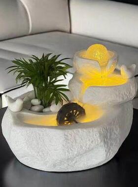 玄关招财纳福假山流水盆景桌面喷泉门店居家公司转运球流金聚宝