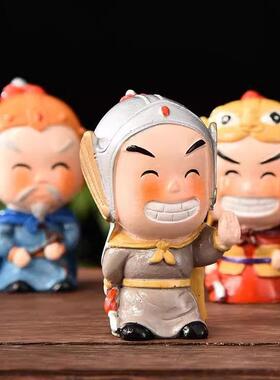 新款三国人物桃园三结义刘关张客厅办公室书房创意摆件车载装饰品