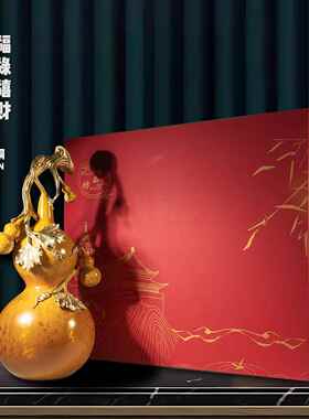 新款中式纯件铜福禄葫芦 黄铜客厅家居装饰品 送摆领导工新艺品