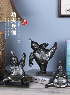 新中式兵马俑创意摆件酒店民宿家居饰品公室桌面树脂工艺品
