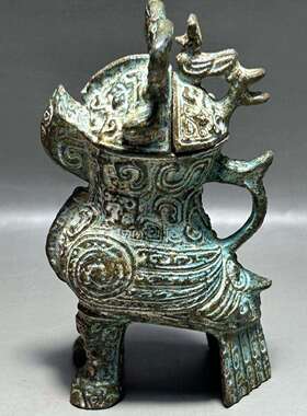 仿古妇好鸮尊酒器摆件家居工艺品商务办公室客厅博古架摆件