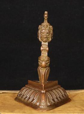 纯铜法器摆件 马头明王普巴金刚杵 降魔杵藏传五股金刚镢法器