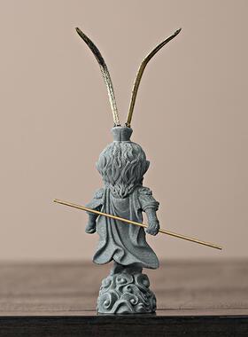 青砂石悟空摆件齐天大圣家居桌面茶宠工艺品装饰品微景观鱼缸造景