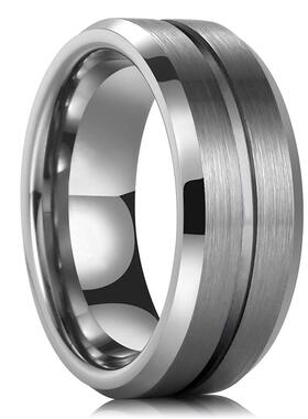 2023 rendy Men 8mm Silver Color Tungsten Wedding Band Ring D