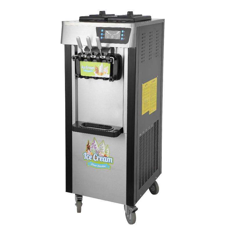 立式三色三头软冰激凌机冰淇淋机水果甜筒奶茶店制作设 - 图0