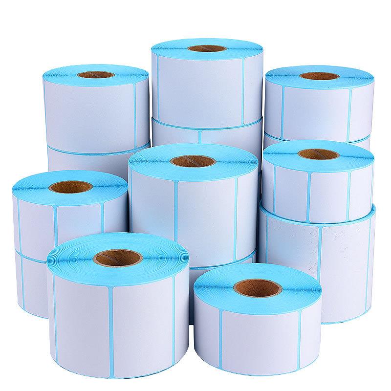 White JPV color heat-sensitive non-adhesive label paper 100*150 express single three dry printing paper price barcode sticker