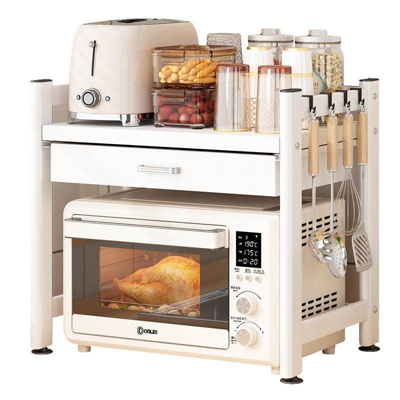 带抽屉烤箱微波炉置物架厨房台面电器电饭锅储物架空气炸锅收纳架,淘宝优惠券,粉丝福利购,淘宝优惠卷