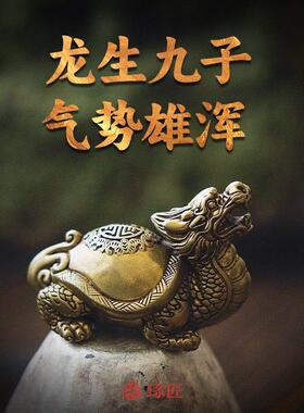 琢匠黄铜霸下摆件国风原创玄武文房镇纸手把件龙龟茶宠桌面装饰品